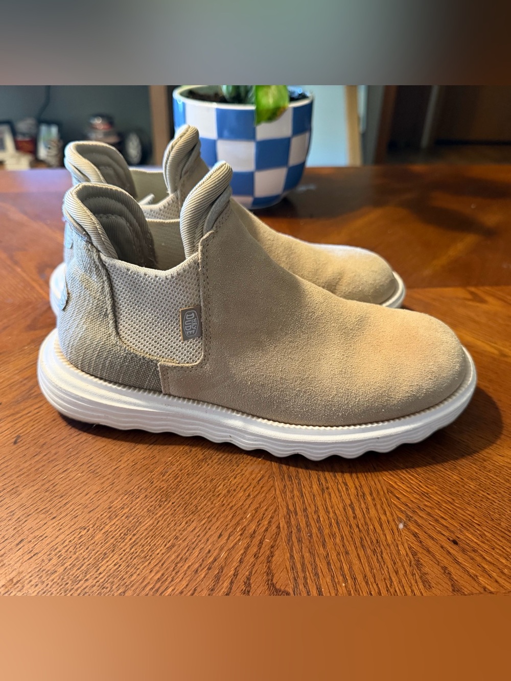 Hey Dude Women's Slip-On Ankle Boots in Light Beige